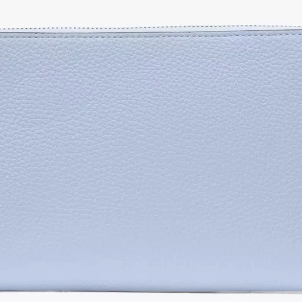 KATE SPADE LEILA L ZIP WRISTLET PEBBLED LEATHER POLISHED BLUE WALLET - Picture 3 of 5